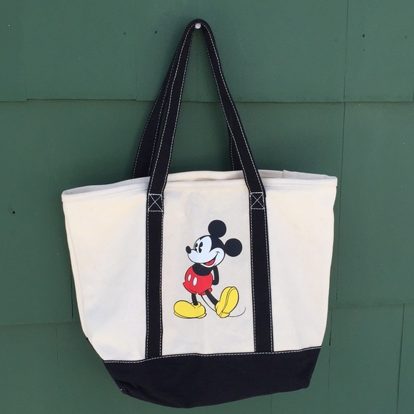 DISNEY BLACK MICKEY POCKET SHOPPING BAG